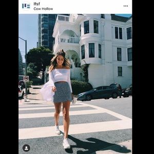 NWT LF Seek the label blue and white striped skirt